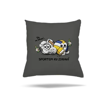 Polštář Bastard Sportem ku zdraví polštář Gray Pol