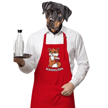 Kuchyňská zástěra Bastard Vínová Alkoholiška zástěra Red