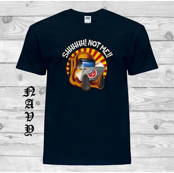 Pánské tričko panske-levne-bavlnene-tricko-potisk-Among Us Barva: Navy - tmavě modrá, velikost: M