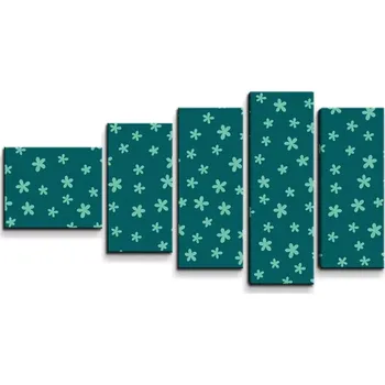 Obraz Sablio Obraz - 5-dílný Zelené hvězdy - 100x60 cm