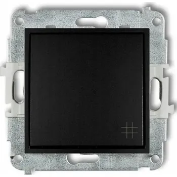 vypínač Křížový vypínač pod omítku Karlik černý 12MWP-6