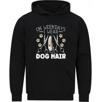 Pánská mikina Pánská mikina Ve všední dny nosím psí chlupy (Velikost: 5XL, Barva: Černá)