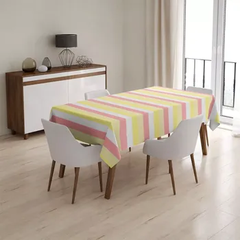 ubrus Sablio Ubrus Žlutorůžové pruhy - 90x90 cm