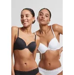 Urban Classics Krajková podprsenka - 2ks v balení Barva: černá - bílá, Velikost: 75A