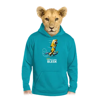 Chlapecká mikina Bastard Rychlý jako blesk dětská mikina klokanka Hawaiian Blue