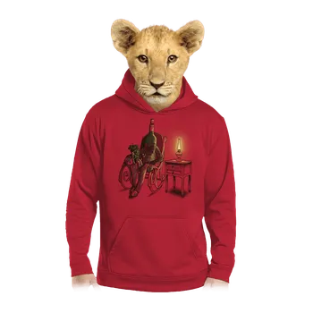 Chlapecká mikina Bastard Dědo, vyprávěj dětská mikina klokanka Fire Red