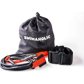 Plavecké posilovací gumy Swimaholic Safety Cord Short Belt Červená
