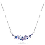 Střibrný náhrdelník s barevnými kameny