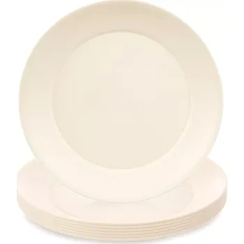 Talíř Plastové mělké talíře SANDY 23,5 cm, 6 ks, krémové