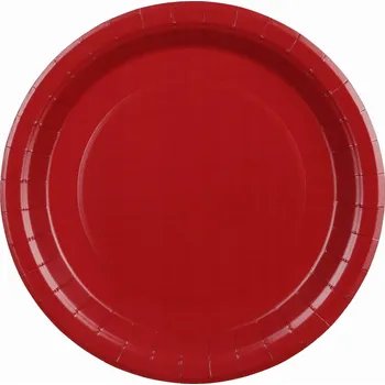 Talíř Papírové talířky "Kulaté - jednobarevné", tmavě červené, 23 cm, 6 ks