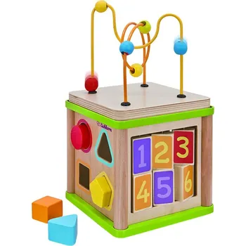 Dřevěná hračka Eichhorn multifunkční vzdělávací dřevěná kostka pro děti od 12ti měsíců