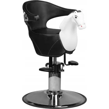 Kadeřnické křeslo GABBIANO KADEŘNICKÉ KŘESLO PRO DĚTI KONÍK ČERNÝ