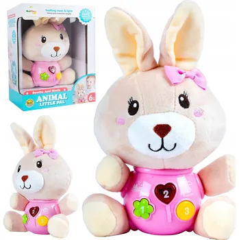 plyšák ZAJÍČEK KRÁLÍČEK KRÁLÍK PLYŠOVÝ INTERAKTIVNÍ SE SVĚTLEM A HUDBOU