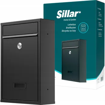 Železářství Sillar antracitová poštovní schránka z oceli s okénkem a zámkem