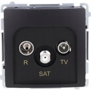 Elektrická zásuvka Anténní zásuvka nástěnná Kontakt-simon černá