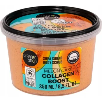 Tělový peeling ORGANIC SHOP Cukrový peeling s kolagenem - Melounová péče 250 ml