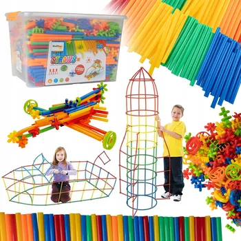 ostatní stavebnice Stavební Stavebnice Brčka Vzdělávací kreativní sada pro děti 1200 dílů