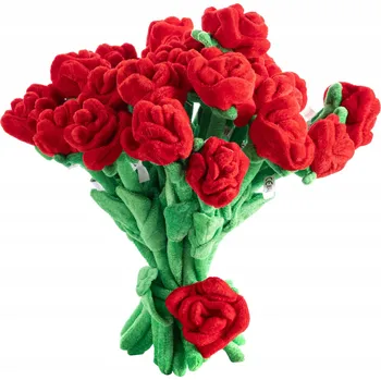 umělá květina VELKÁ PLYŠOVÁ KYTICE RŮŽÍ KVĚTINY DEKORACE DOPLNĚK DÁREK 7 KUSŮ - 80 CM
