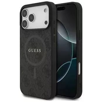 Pouzdro na mobilní telefon Guess PU Leather 4G Colored Ring MagSafe Zadní Kryt pro iPhone 17 Pro Max Black