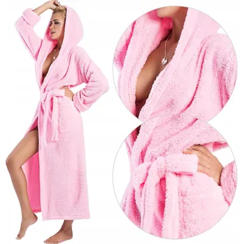 Dámské noční prádlo Dámský župan Dkaren Diana růžové velikosti S s kapucí
