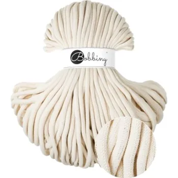 Příze Bobbiny Jumbo Macrame Cord 9 mm 100 m Shiny Natural Šňůra