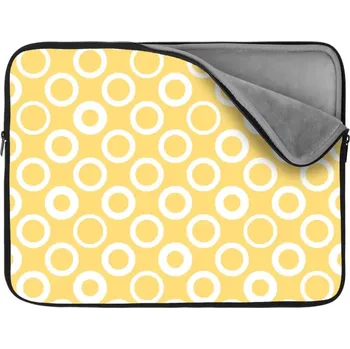pouzdro na notebook Sablio Obal na notebook Bílé kruhy na žluté - 17"