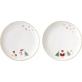Talíř Dezertní talířky Sněhulák a Mikuláš 16 cm, 2ks Easy Life