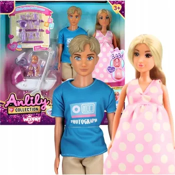 Woopie Rodina Lily Těhotná Táta Miminko Kočárek Příslušenství