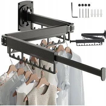 Sušák na prádlo VÝSUVNÝ BOČNÍ SUŠÁK NA PRÁDLO SKLOPNÝ PROSTRANNÝ ODOLNÝ HLINÍKOVÝ