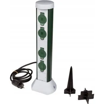 Elektrická zásuvka Zahradní sloupek 4xGS 16A 3p 230V IP44 2m kabel OWY 3x1mm2 077768400021 PCE