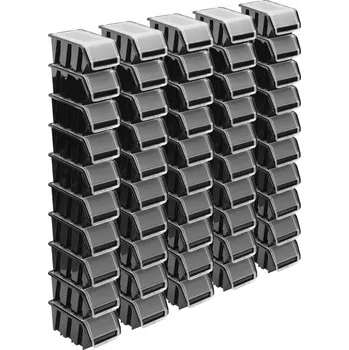 Úložný box 50x Uzavíratelná nádoba box NPKL6 KTR16F ČERNÁ