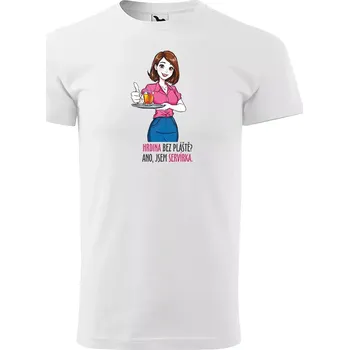 Sablio Tričko s potiskem Ano, jsem servírka - bílé 5XL