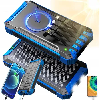 Powerbanka POWERBANK 26800mAh SOLÁRNÍ UNIVERZÁLNÍ USB 2xSVÍTILNA 15W +4 KABELY