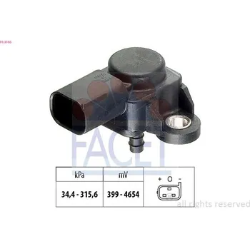 Čidlo automobilu Senzor, tlak výfukového plynu FACET 10.3165