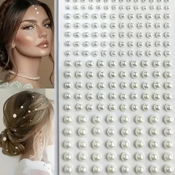 Obraz Samolepicí perličky ozdobné 220 ks dekorace na make-up obličej na Silvestra