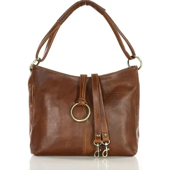 Kabelka MARCO MAZZINI hnědá kožená taška přes rameno (416b) Velikost: ONE SIZE