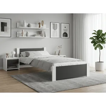 Postel Postel IKAROS 90 x 200 cm, antracit/bílá Rošt: Bez roštu, Matrace: Bez matrace