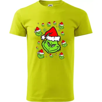 Pánské tričko Grinch Vánoční - Klasické pánské triko vyšší gramáže - S ( Limetková )