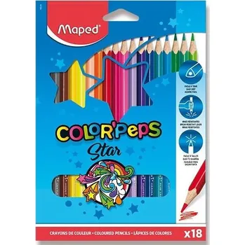 Náplň do psacích potřeb MAPED Pastelky trojboké Color'Peps 18ks
