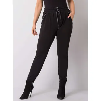 Dámské kalhoty na zavazování - černé RV-DR-4765.52-Black Velikost: 2XL