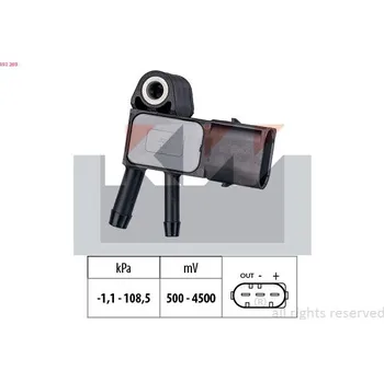 Čidlo automobilu Senzor, tlak výfukového plynu KW 493 269