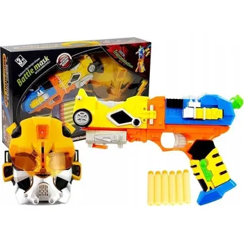 PISTOLE NA PĚNOVÉ ŠIPKY ROBOT 2V1 + MASKA SUPER SADA PRO KLUKY