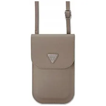 Pouzdro na mobilní telefon Guess PU Grained Triangle Logo Taška na Telefon Brown