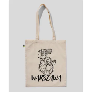 BAVLNĚNÁ TAŠKA NA NÁKUPY SYRENKA WARSZAWSKA Přírodní