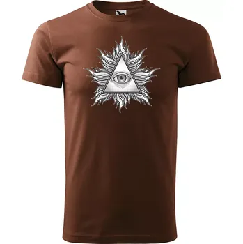 Pánské tričko Sablio Tričko s potiskem Třetí oko - hnědé S