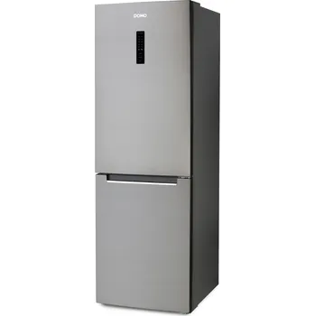 Lednice Lednice kombinovaná s mrazákem dole - stříbrná - DOMO DO91337C, 323 L - vzhled nerezové oceli