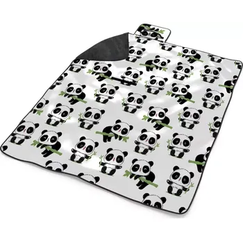 deka Sablio Plážová deka Pandy s větvičkou: 200x140 cm