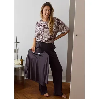 Pánské pyžamo Mefemi Iris pyžamo PW72 v plné délce S-2XL mléčně hnědá L