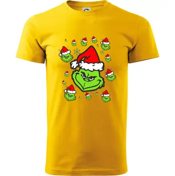 Pánské tričko Grinch Vánoční - Klasické pánské triko vyšší gramáže - XL ( Žlutá )