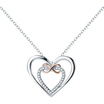 Náhrdelník Stříbrný náhrdelník srdíčko s nekonečnem